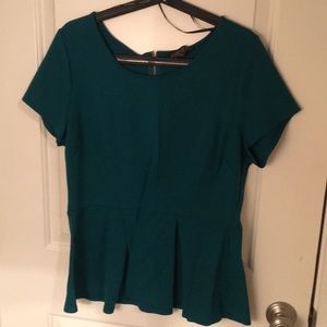Emerald Green peplum top!